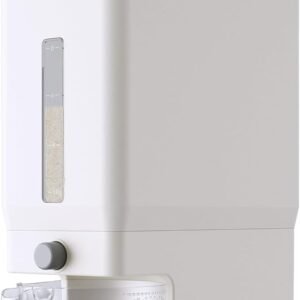 ถังข้าว Lifewit 25.4 ปอนด์, ที่ใส่ข้าวพร้อมถ้วยตวง, ภาชนะเก็บธัญพืช, ถังข้าวแบบปิดผนึกกันความชื้น, แป้งธัญพืชแห้งสำหรับอาหารแห้งในครัวเรือน, สีขาว